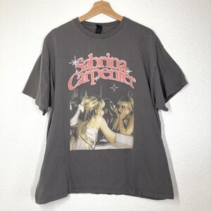 Sabrina Carpenter Shirt Mens XL Gray Gildan Heavy Cotton Graphic Tee Music